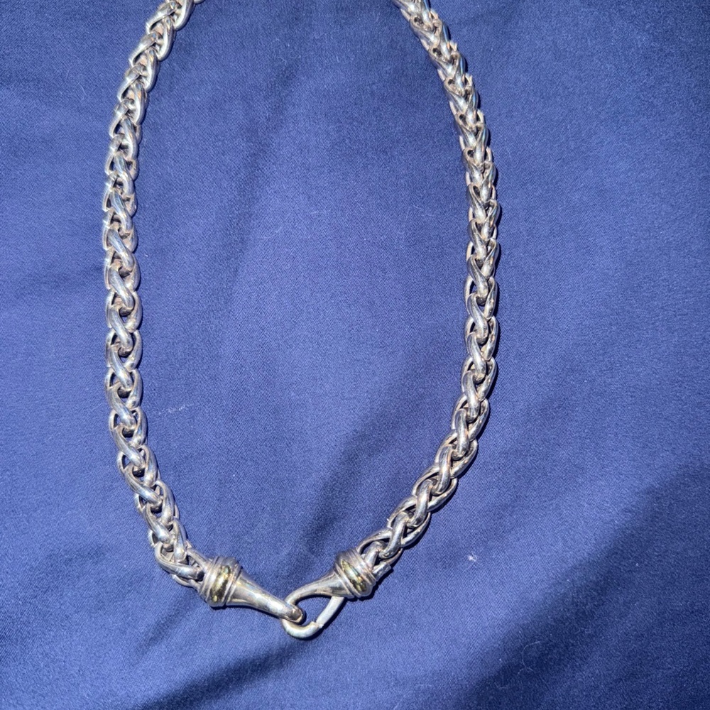 David Yurman Silver and Gold Chain Necklace
